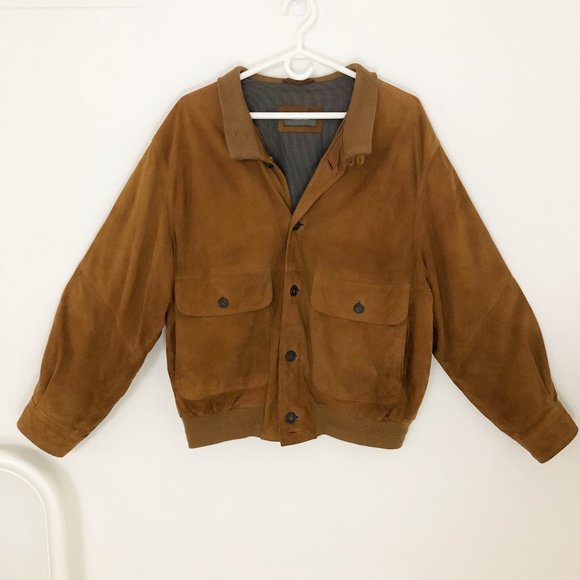 Vintage Jackets & Blazers - Vintage Genuine Leather Oversized Bomber Jacket